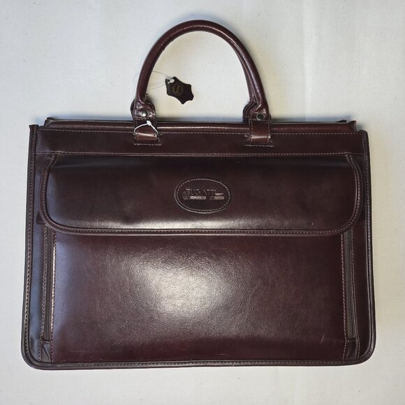 Bugatti Brown Leather Briefcase - Picture 1 of 16